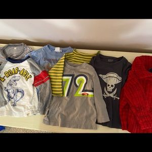 Seven long sleeve boy tops 18-24 months